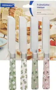 IDEENWELT Frühstücksmesser 4er-Set Blume