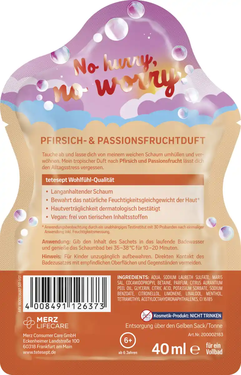 Bild 2 von tetesept Pflegendes Schaumbad No hurry, no worry, 40 ml