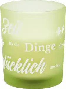 RUBIN LICHT RubinL Gefülltes Glas Spruch Zeit