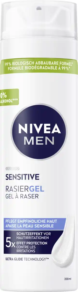 Bild 1 von NIVEA MEN NIVEA MEN Sensitive Rasiergel 200ml, 200 ml