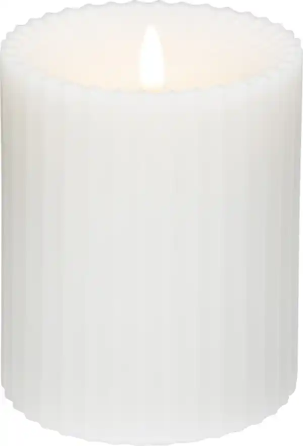 Bild 2 von IDEENWELT RubinL LED Outdoor Kerze Echtwachs weiss
