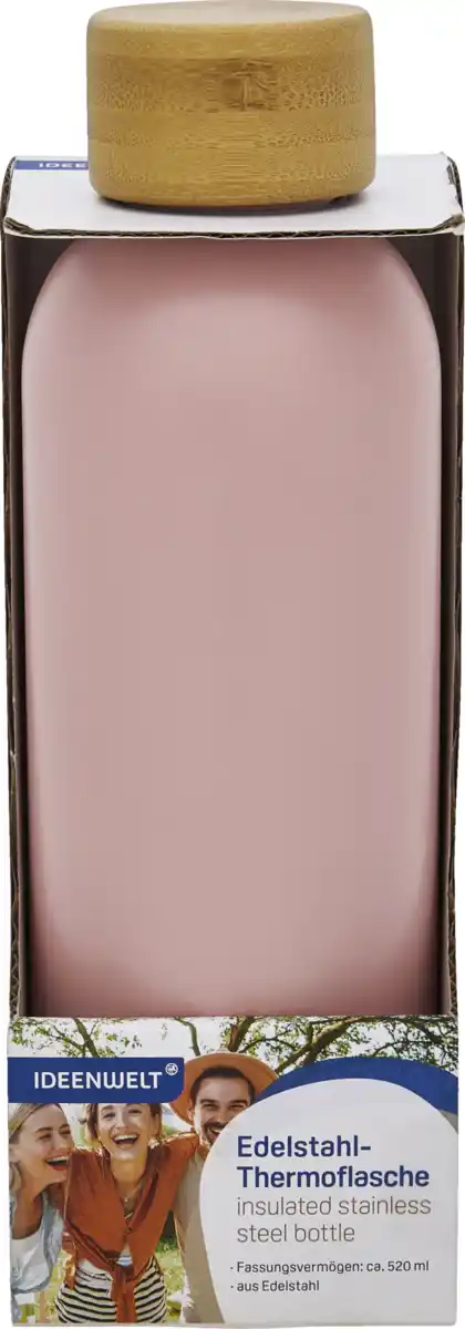 Bild 1 von IDEENWELT Edelstahl - Thermoflasche Rose 520ml