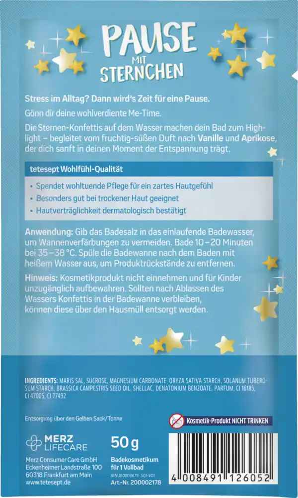 Bild 2 von tetesept Verwöhn-Badesalz Pause mit Sternchen, 50 g