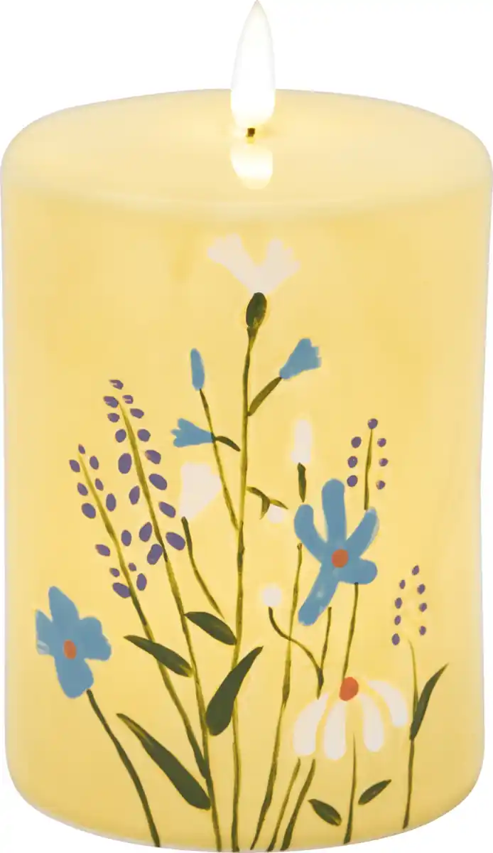 Bild 2 von IDEENWELT RubinL LED Kerze Blumen Design gelb