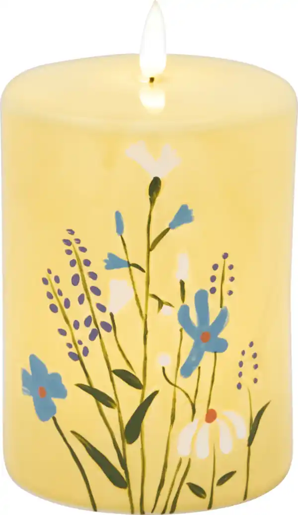 Bild 2 von IDEENWELT RubinL LED Kerze Blumen Design gelb