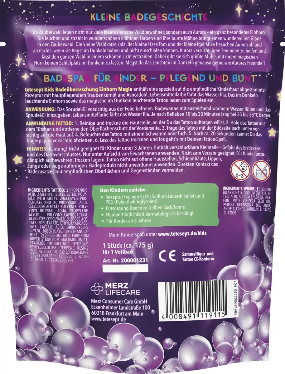Bild 2 von tetesept Kinder Badespaß Kids Badeüberraschung Einhorn Magie