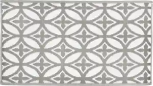 IDEENWELT Outdoorteppich grau & weiß