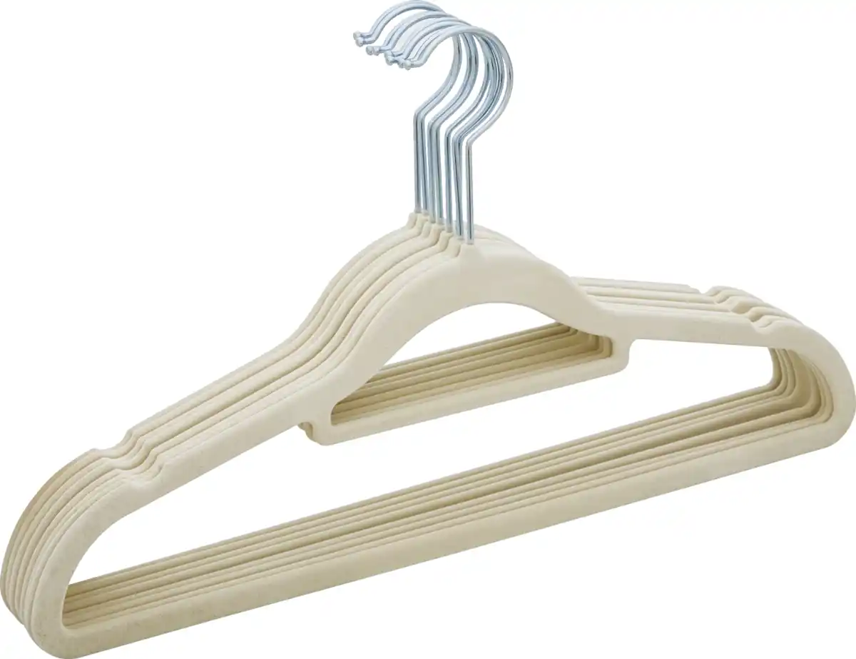 Bild 2 von IDEENWELT IdeenW BEFLOCKTE KLEIDERBÜGEL 8ER BEIGE