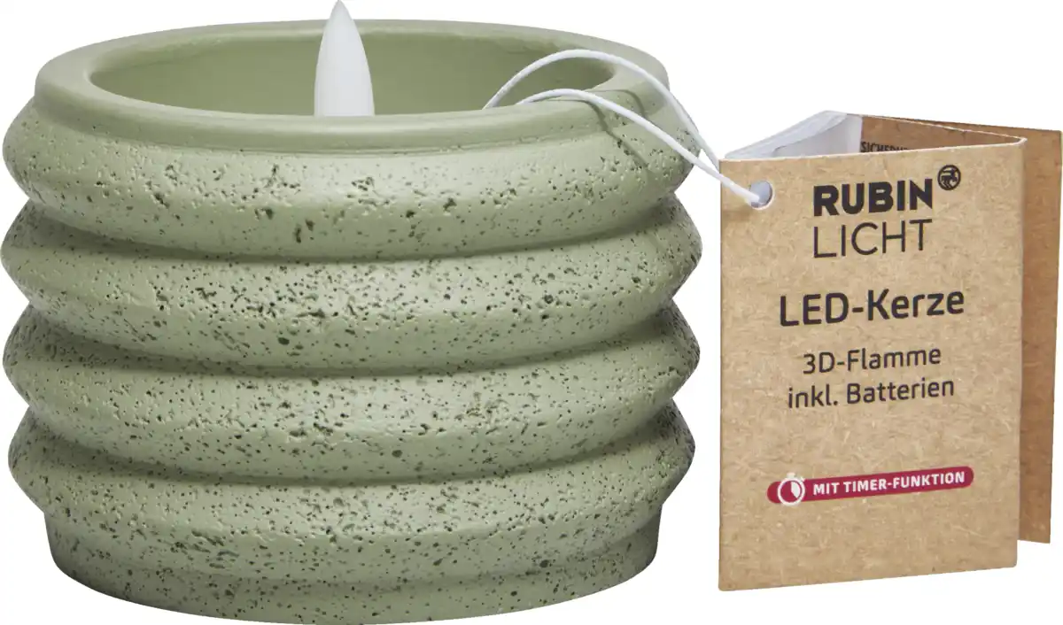 Bild 1 von IDEENWELT RubinL LED Zement Gefäß mintgrün