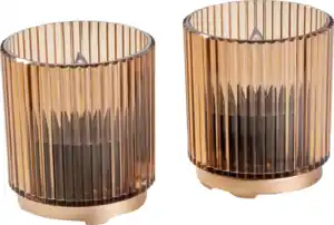 IDEENWELT Solar Windlichter 2er-Set amber-kupfer