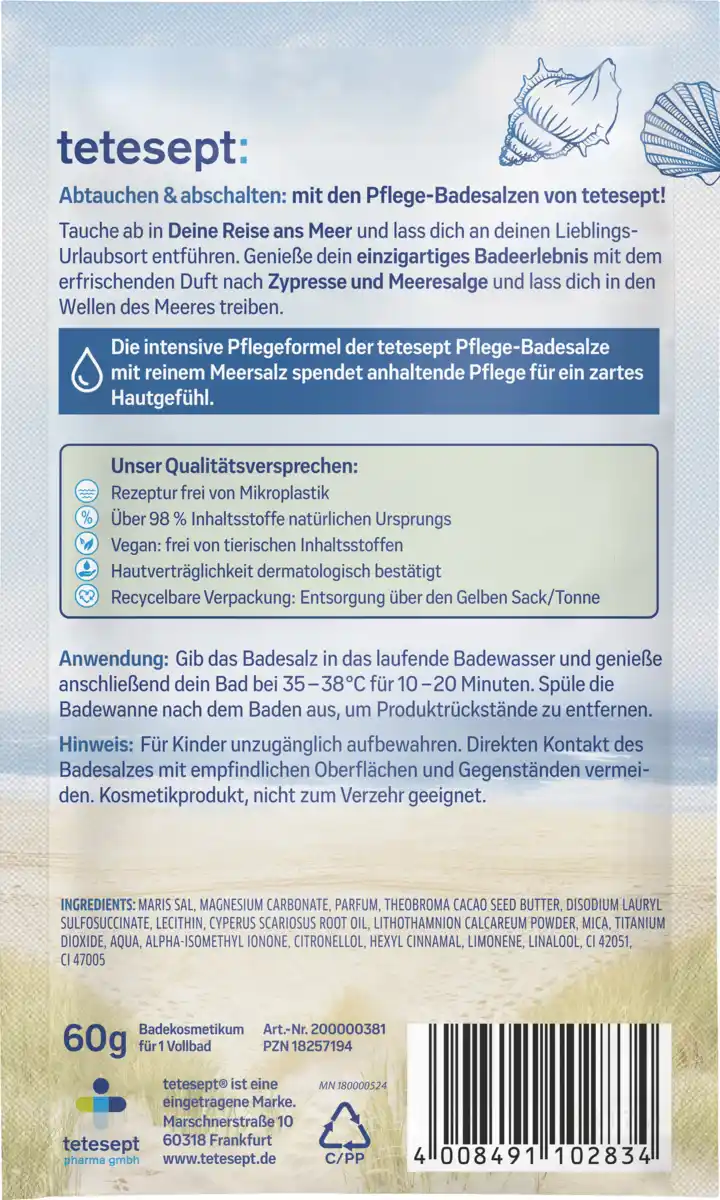 Bild 2 von tetesept Pflege-Badesalz Deine Reise ans Meer, 60 g