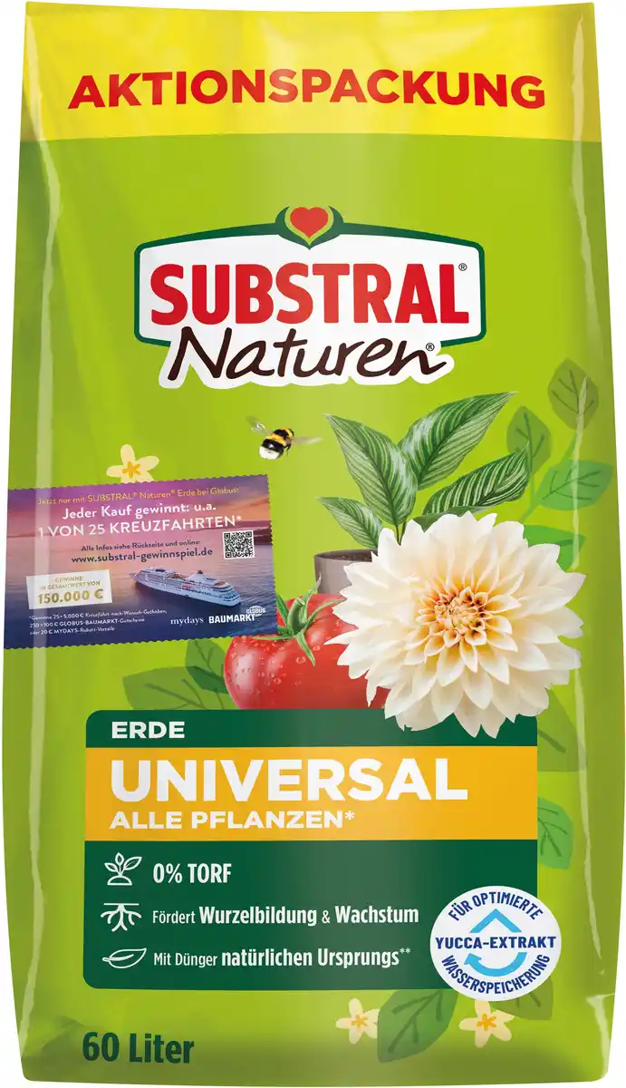 Bild 1 von Substral Naturen Universalerde Aktionspackung torffrei 60 L