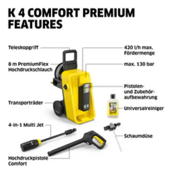 Bild 2 von KÄRCHER Hochdruckreiniger »K 4 Comfort Premium«, max. Betriebsdruck: 130 bar