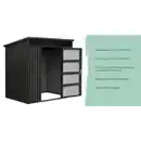 Bild 3 von Mr. GARDENER Gerätehaus »Premium Geräte-Pultdachhaus«, Metall, BxHxT: 197 x 201 x 146 cm (Außenmaße inkl. Dachüberstand)