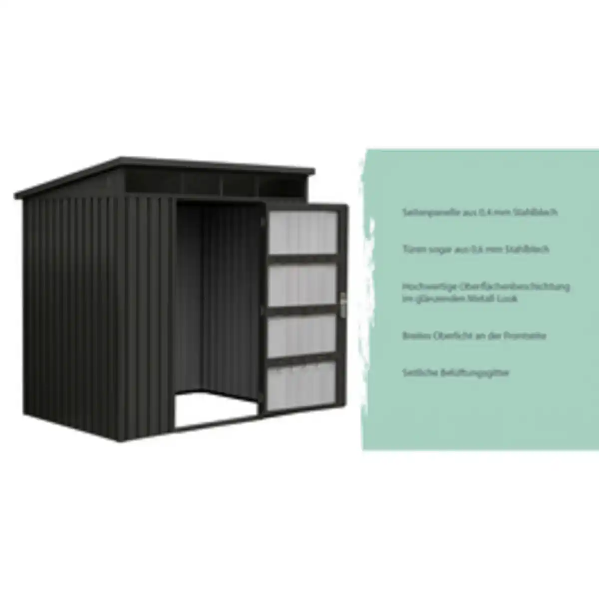 Bild 3 von Mr. GARDENER Gerätehaus »Premium Geräte-Pultdachhaus«, Metall, BxHxT: 197 x 201 x 146 cm (Außenmaße inkl. Dachüberstand)