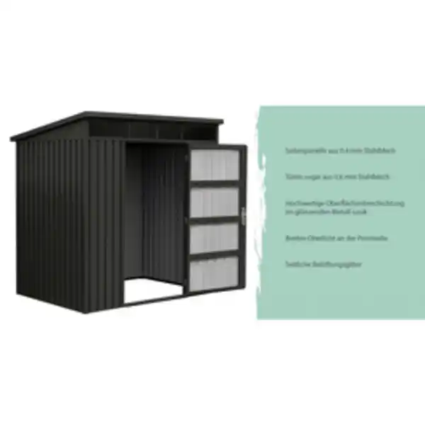 Bild 3 von Mr. GARDENER Gerätehaus »Premium Geräte-Pultdachhaus«, Metall, BxHxT: 197 x 201 x 146 cm (Außenmaße inkl. Dachüberstand)