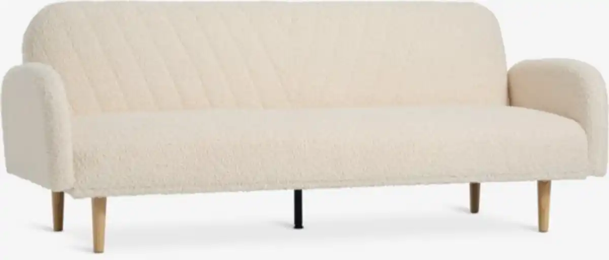 Bild 1 von Schlafsofa PARADIS off-white Teddystoff/ Eiche