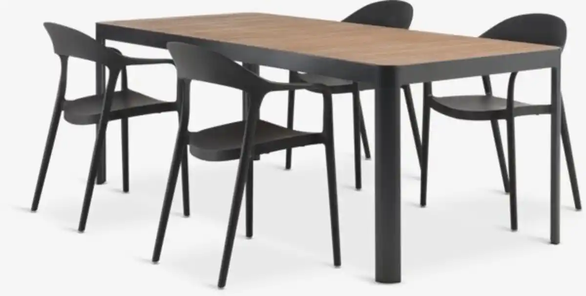 Bild 1 von SIRDAL L211 Tisch Hartholz + 4 NANNESTAD Stühle