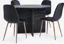 Bild 1 von KRONDAL Ø110 Tisch Marmor + 4 JONSTRUP Stühle schwarz