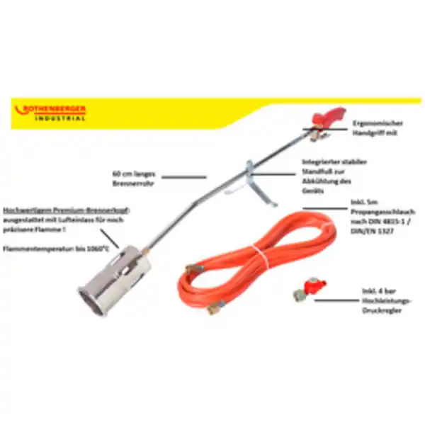 Bild 4 von ROTHENBERGER Industrial Gasbrenner, max. Temperatur: 1060 °C, Aluminium/Kunststoff