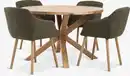 Bild 1 von GRIBSKOV Ø120 Tisch Eiche natur + 4 ADSLEV Stühle olivgrün