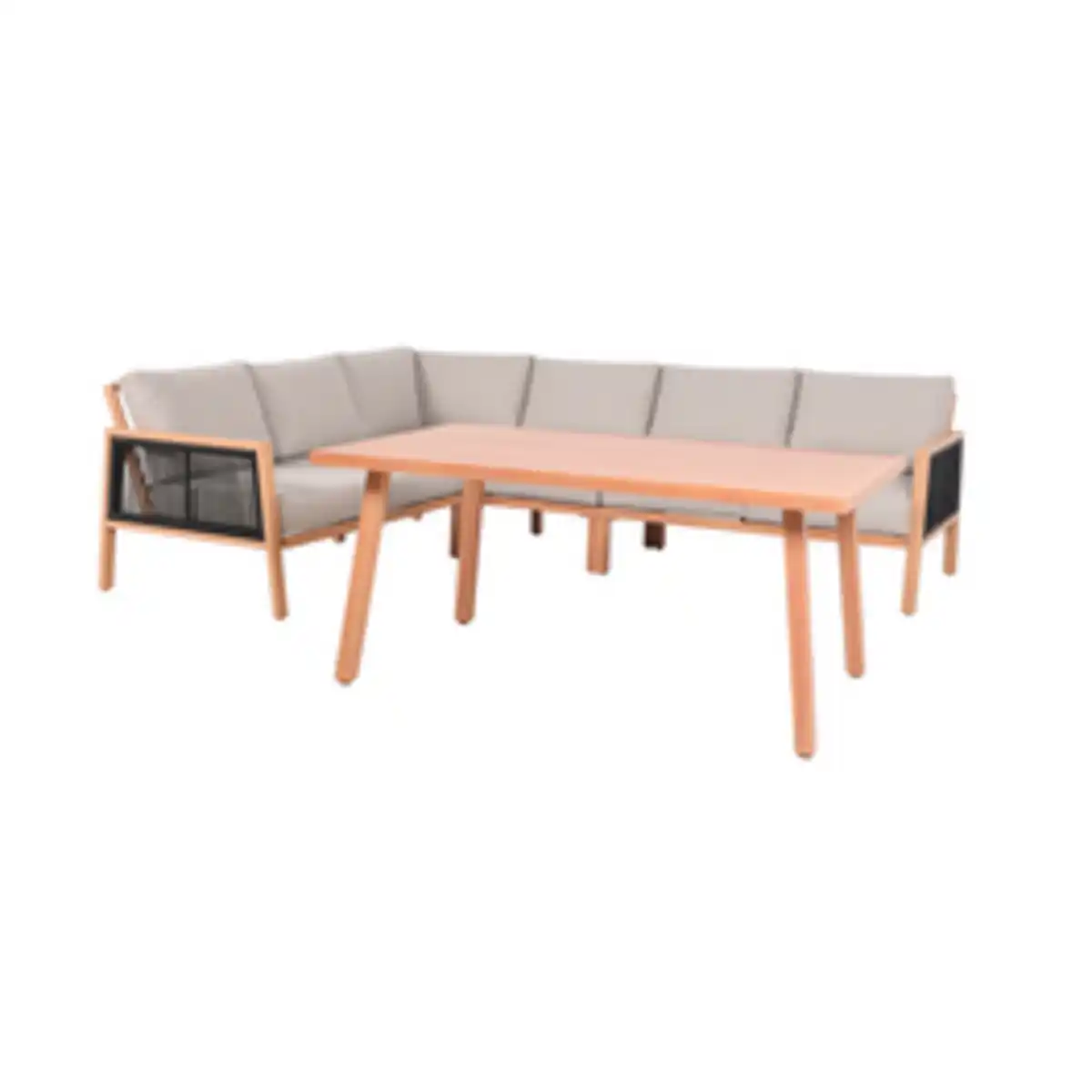 Bild 2 von CASAYA Eckloungeset »Solivio«, 5-teilig, Ropebespannung, Holzoptik/Aluminium