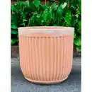 Bild 1 von Pflanzgefäß, White Washed Terracotta mit Rillen, HxØ: 29 x 28 cm