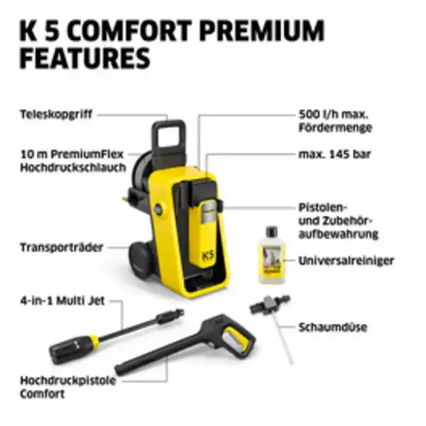 Bild 4 von KÄRCHER Hochdruckreiniger »K 5 Comfort Premium«, max. Betriebsdruck: 145 bar