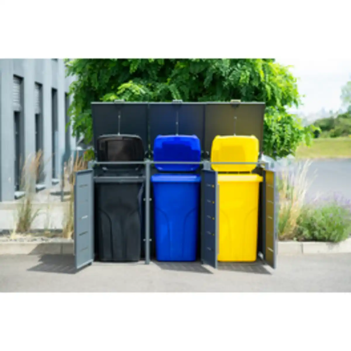 Bild 3 von Westmann Mülltonnenbox, für 3 x 240 L, BxTxH: 200 x 80 x 116 cm, anthrazit