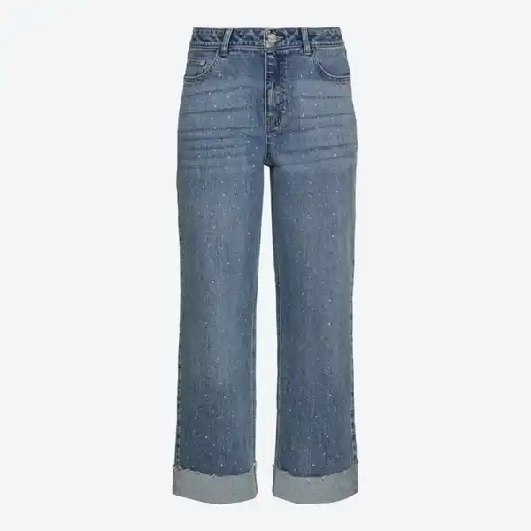 Bild 2 von Damen-Capri-Jeans mit Strasssteinen