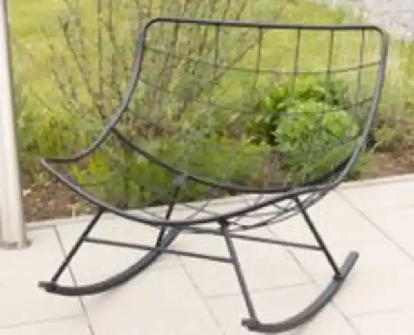 Bild 3 von Schaukelstuhl aus Stahl mit Kissen, ca. 100 x 95 x 84 cm – Anthrazit