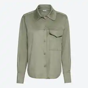 Damen-Bluse in Veloursleder-Optik