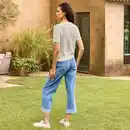 Bild 4 von Damen-Capri-Jeans mit Strasssteinen