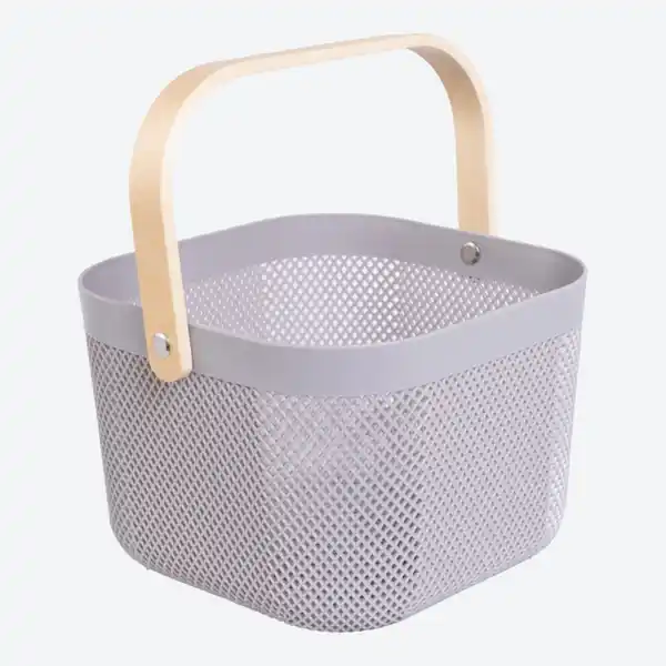 Bild 4 von Aufbewahrungskorb mit Bambusgriff, ca. 24x25,5x17,5 cm