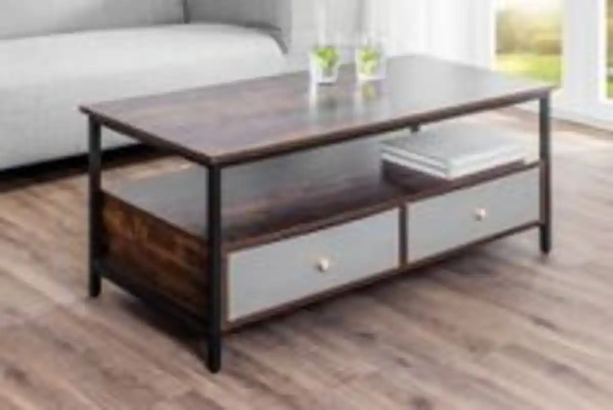 Bild 2 von Couchtisch mit 2 Schubladen, ca. 110 x 50 x 47 cm - Braun