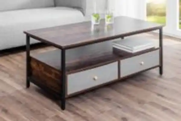 Bild 2 von Couchtisch mit 2 Schubladen, ca. 110 x 50 x 47 cm - Braun