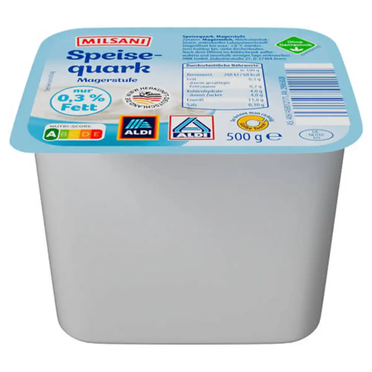 Bild 1 von MILSANI Speisequark Magerstufe 500 g, 0,3 %