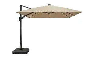 Sonnenschirm, beige, 300 x 256 cm, inkl. LED Solarbeleuchtung