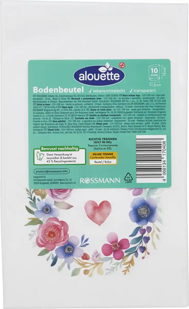 Bild 1 von alouette Bodenbeutel klein Herz/Kranz