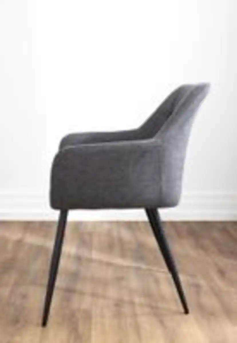 Bild 3 von 2er-Set Esszimmerstuhl, gepolstert aus Samtbezug, ca. 61 x 59 x 84,5 cm - Anthrazit