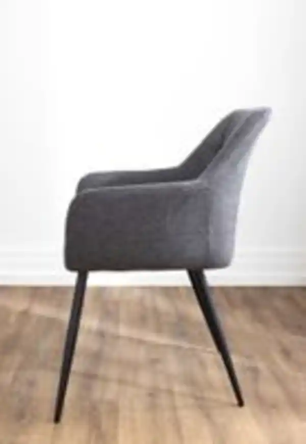 Bild 3 von 2er-Set Esszimmerstuhl, gepolstert aus Samtbezug, ca. 61 x 59 x 84,5 cm - Anthrazit