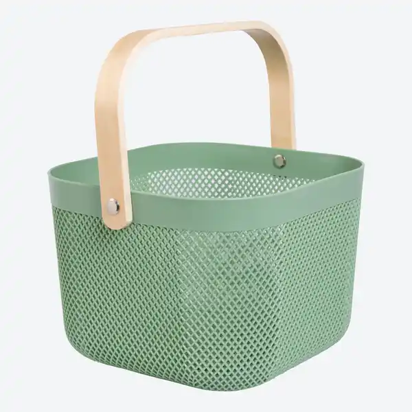 Bild 3 von Aufbewahrungskorb mit Bambusgriff, ca. 24x25,5x17,5 cm