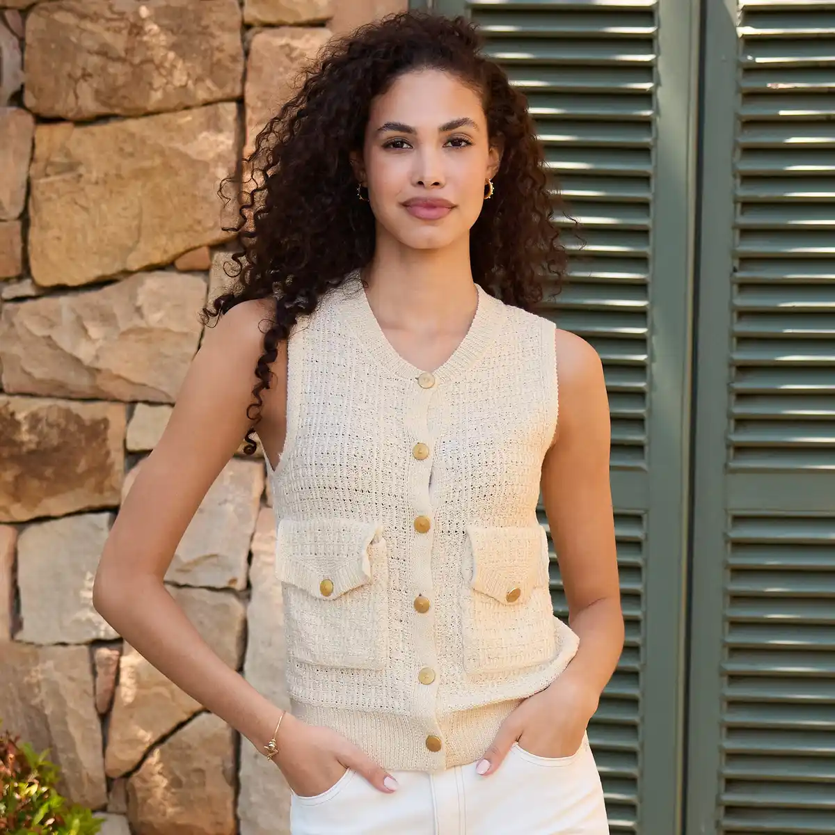 Bild 1 von Damen-Strickweste mit Knopfleiste