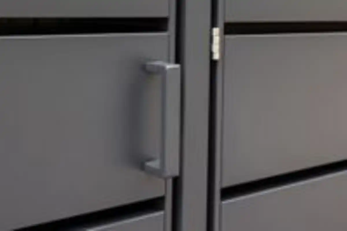 Bild 4 von 3er Mülltonnenverkleidung mit Pflanzdach aus Edelstahl, ca. 196 x 80 x 124 cm - Anthrazit