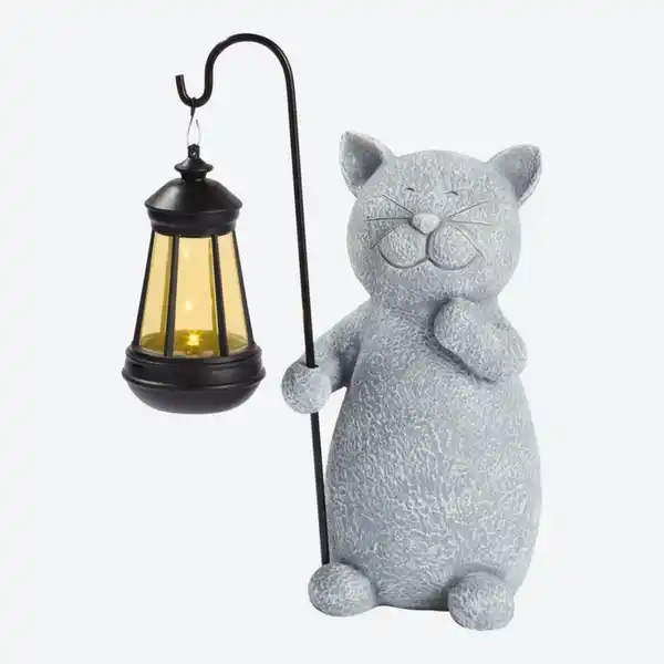 Bild 2 von Solar-Katze mit LED-Laterne, ca. 22x13x30 cm