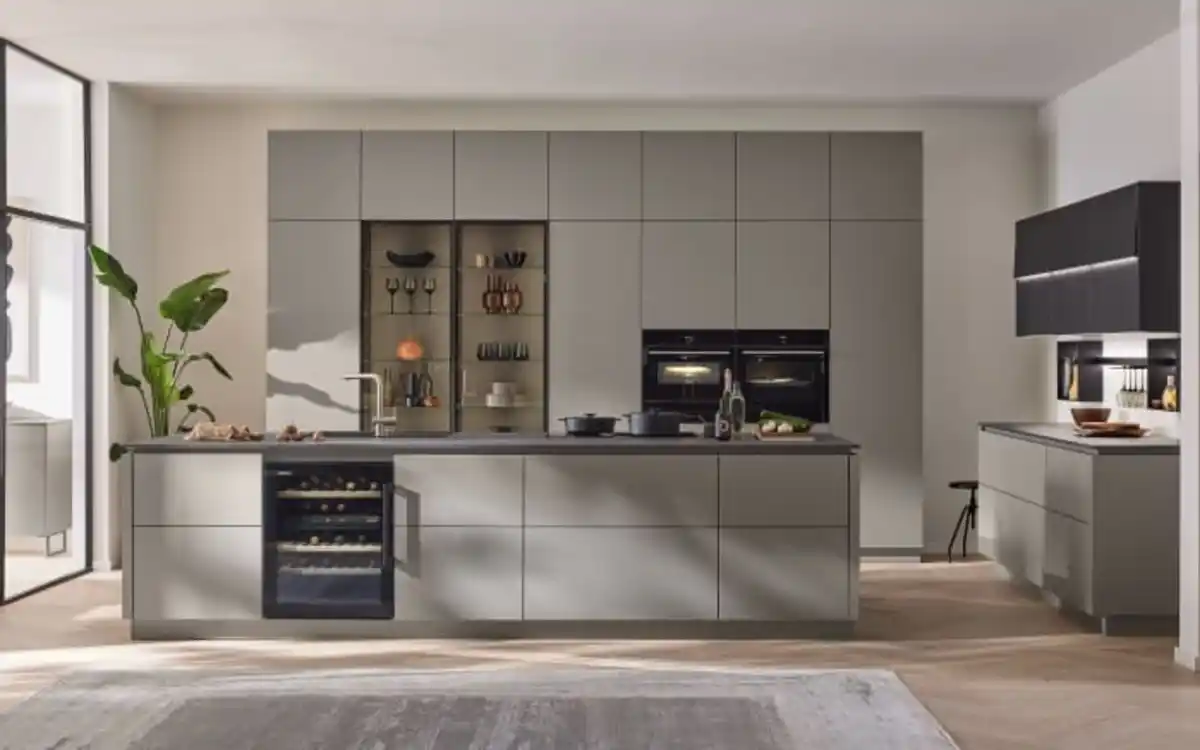 Bild 1 von Nobilia - Einbauküche Esilia, taupengrau, inkl. AEG Elektrogeräte