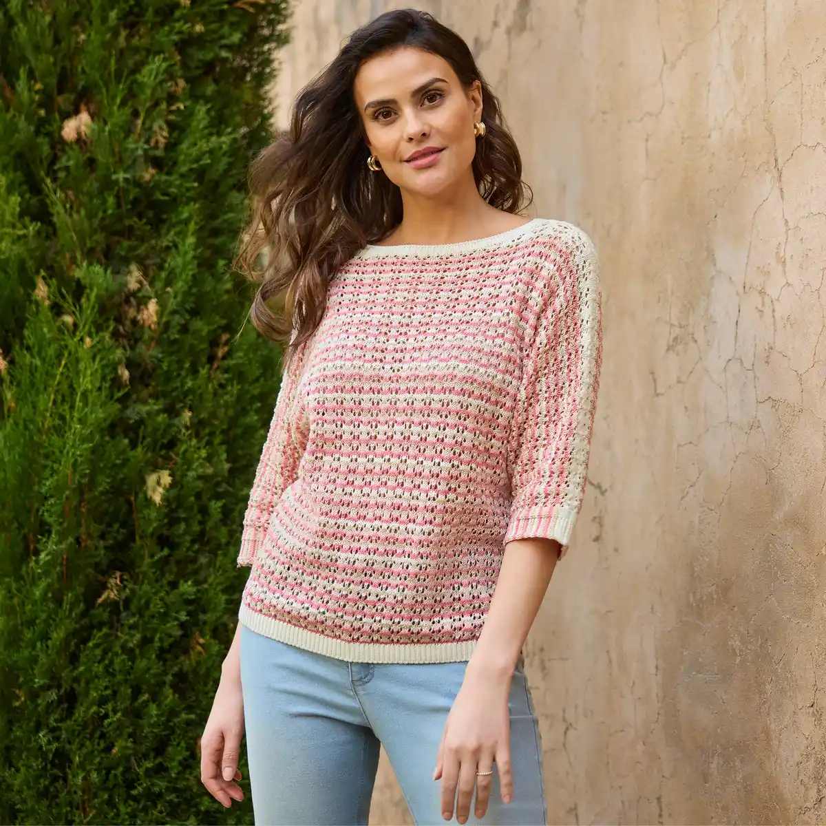 Bild 1 von Damen-Strickpullover im Ajour-Design