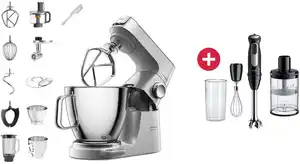 KVL85.594SI Titanium Chef Baker XL Küchenmaschine  + Dein Geschenk: Braun MQ 55254 M MultiQuick 5 Pro Edelstahl-Stabmixer