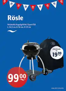 RÖSLE Holzkohle Kugelgrill No.1 Sport F50 L: 54,5 cmB: 56 cmH: 37 cm