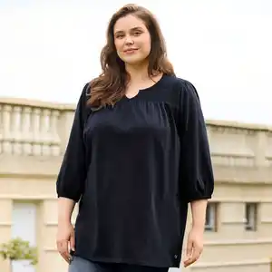 Damen-Langarmshirt mit Rundhalsausschnitt, große Größen